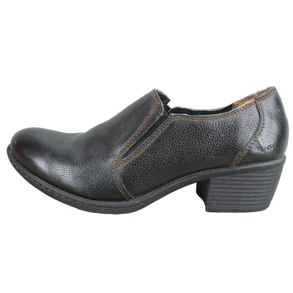 B.O.C. Born Concept Chime Black Pebbled Leather Loafer Pumps Size 9.5 - Picture 1 of 9